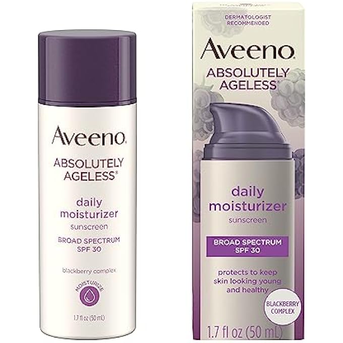 Aveeno ABSOLUTELY AGELESS DAILY FACIAL MOISTURIZER WITH BROAD SPECTRUM SPF 30 SUNSCREEN, ANTIOXIDANT-RICH BLACKBERRY COMPLEX, VITAMINS C & E, HYPOALLERGENIC, NON-COMEDOGENIC & OIL-FREE, 1.7 FL. OZ - Image 2